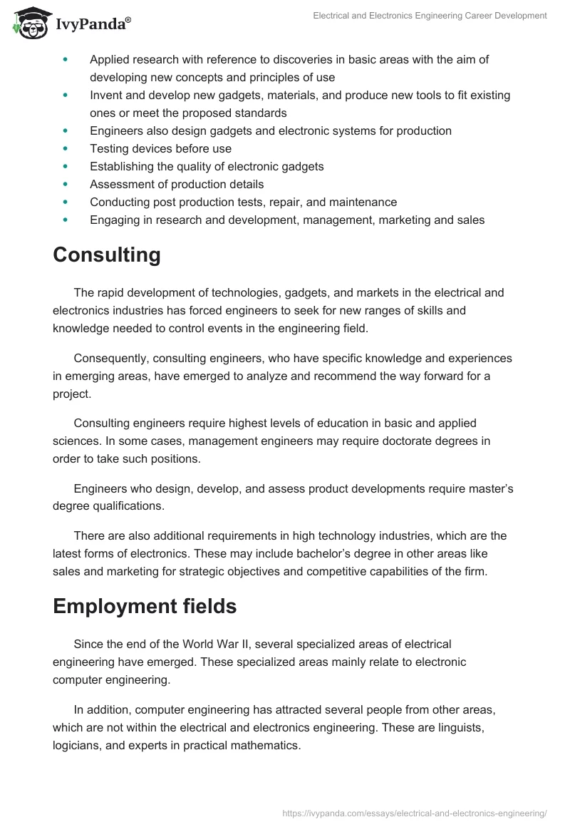 Electrical and Electronics Engineering Career Development. Page 5
