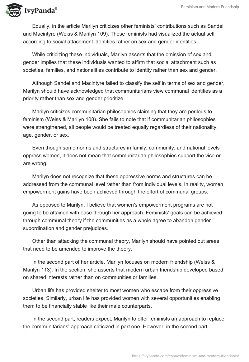 Feminism and Modern Friendship. Page 2