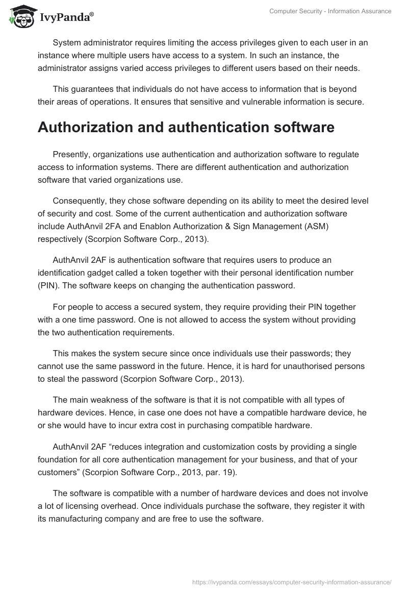Computer Security - Information Assurance. Page 3
