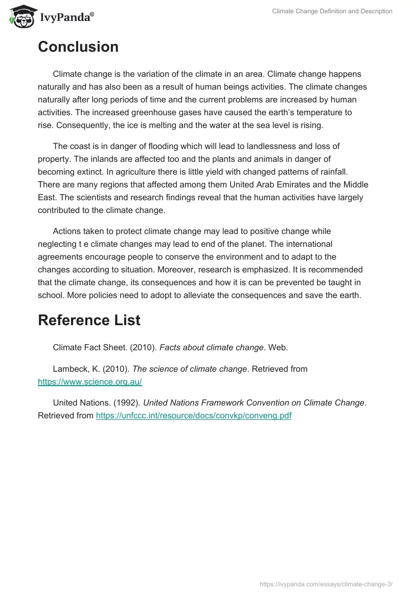 Climate Change Definition and Description. Page 5
