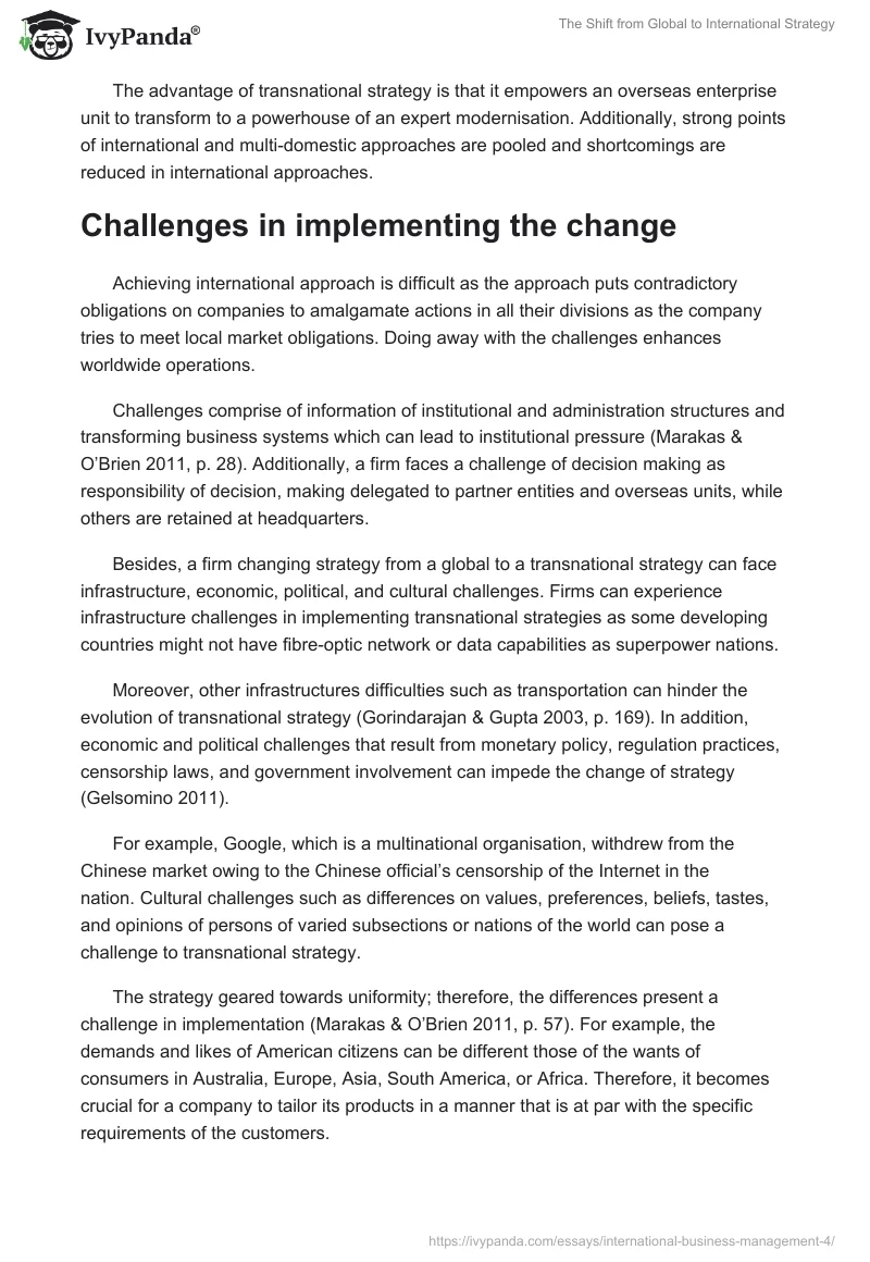 The Shift from Global to International Strategy. Page 2