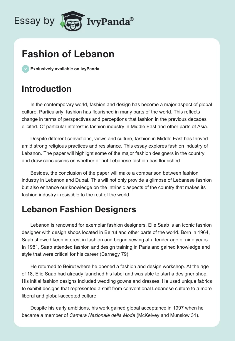 Fashion of Lebanon. Page 1