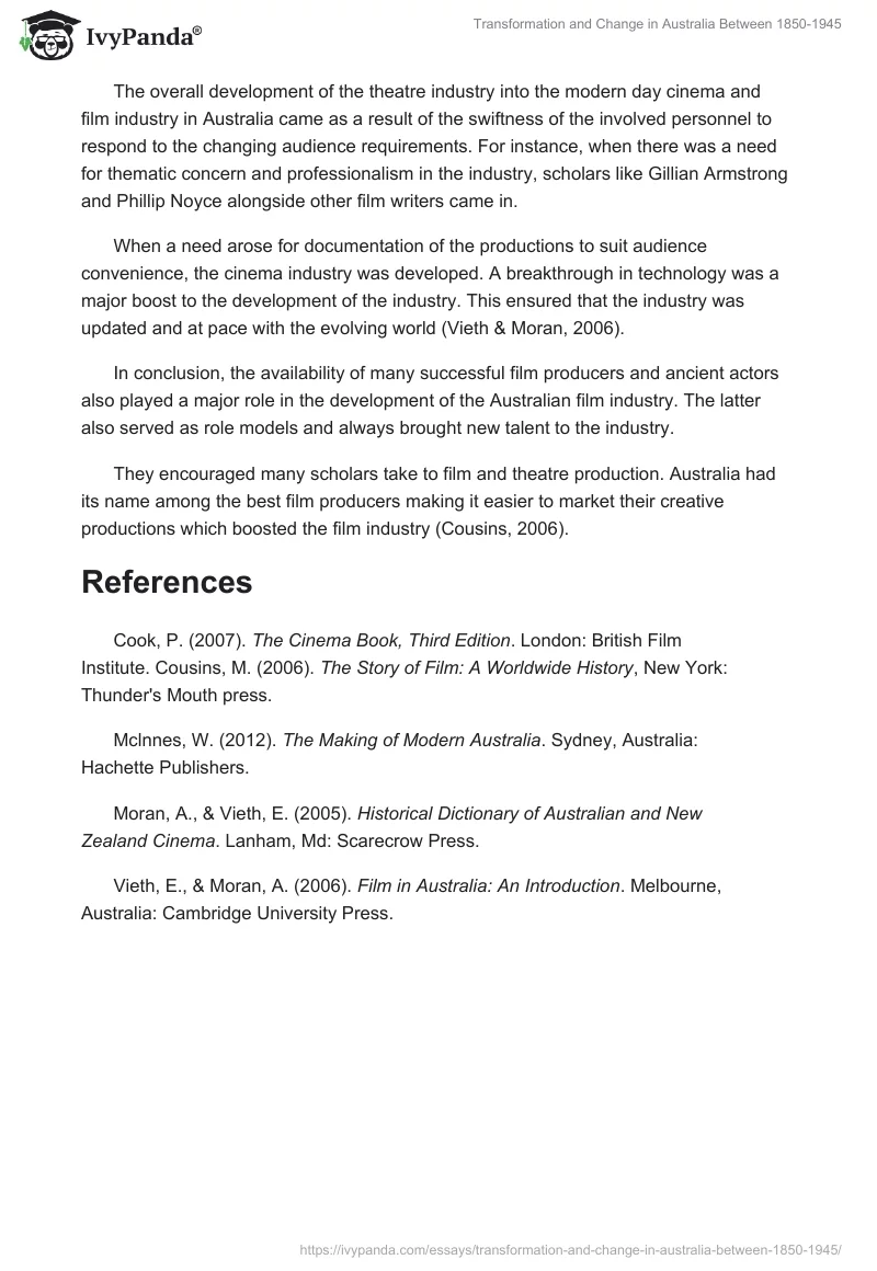 Transformation and Change in Australia Between 1850-1945. Page 3