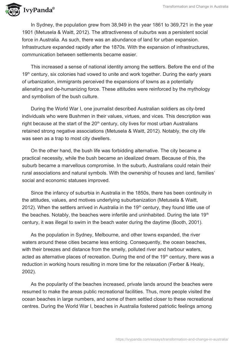 Transformation and Change in Australia. Page 2