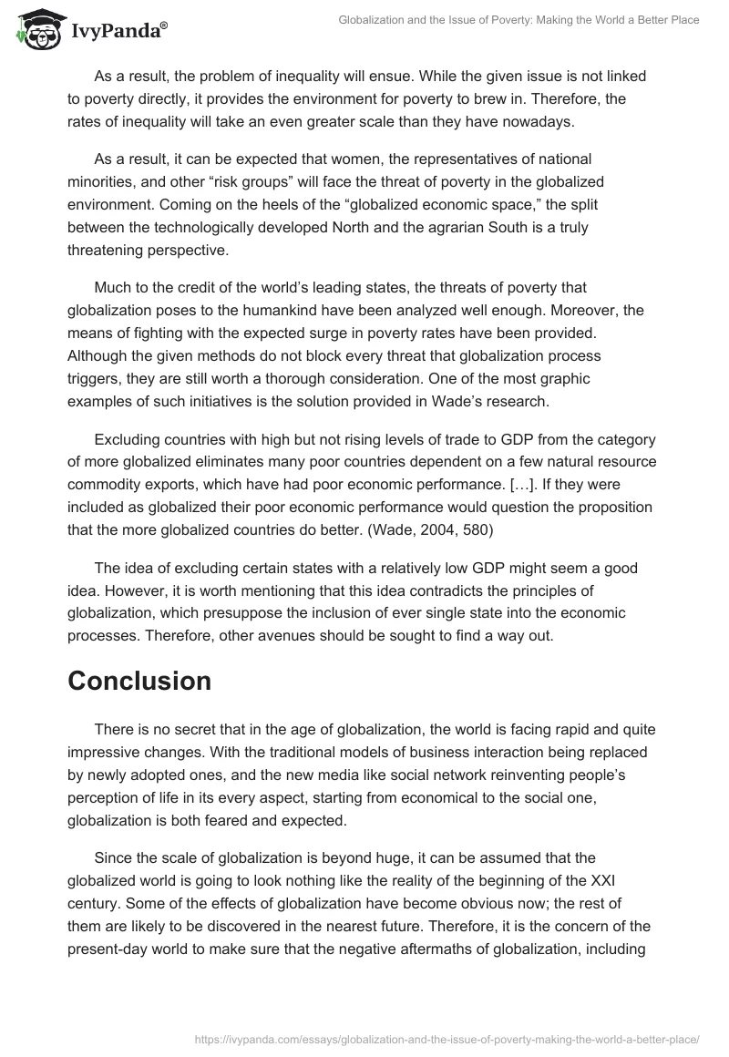 Globalization and the Issue of Poverty: Making the World a Better Place. Page 5
