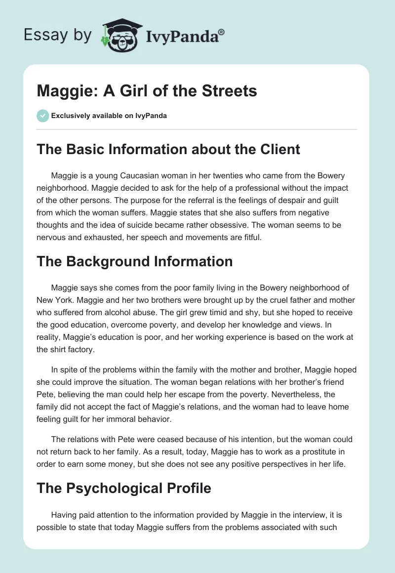 Maggie: A Girl of the Streets. Page 1