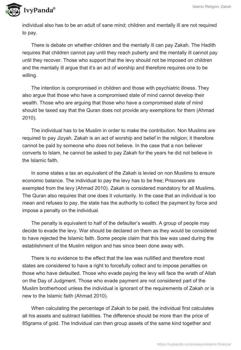Islamic Religion: Zakah. Page 4