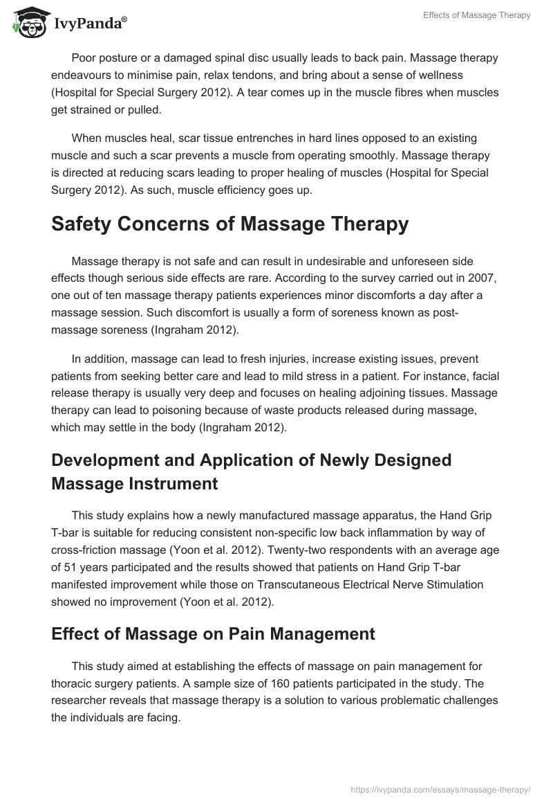 Effects of Massage Therapy. Page 3