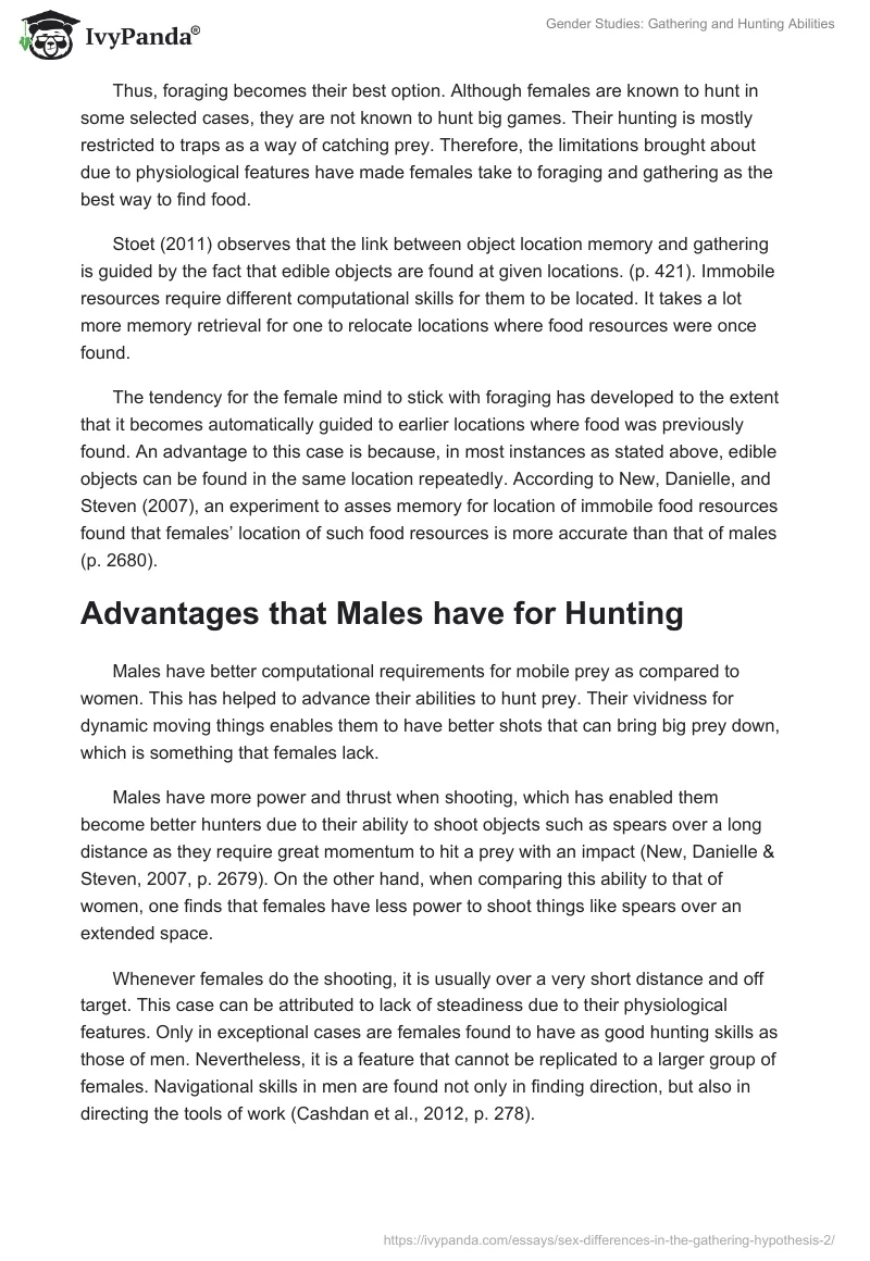Gender Studies: Gathering and Hunting Abilities. Page 4