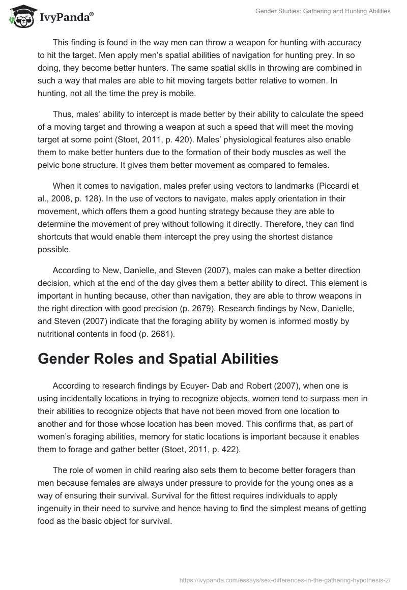 Gender Studies: Gathering and Hunting Abilities. Page 5