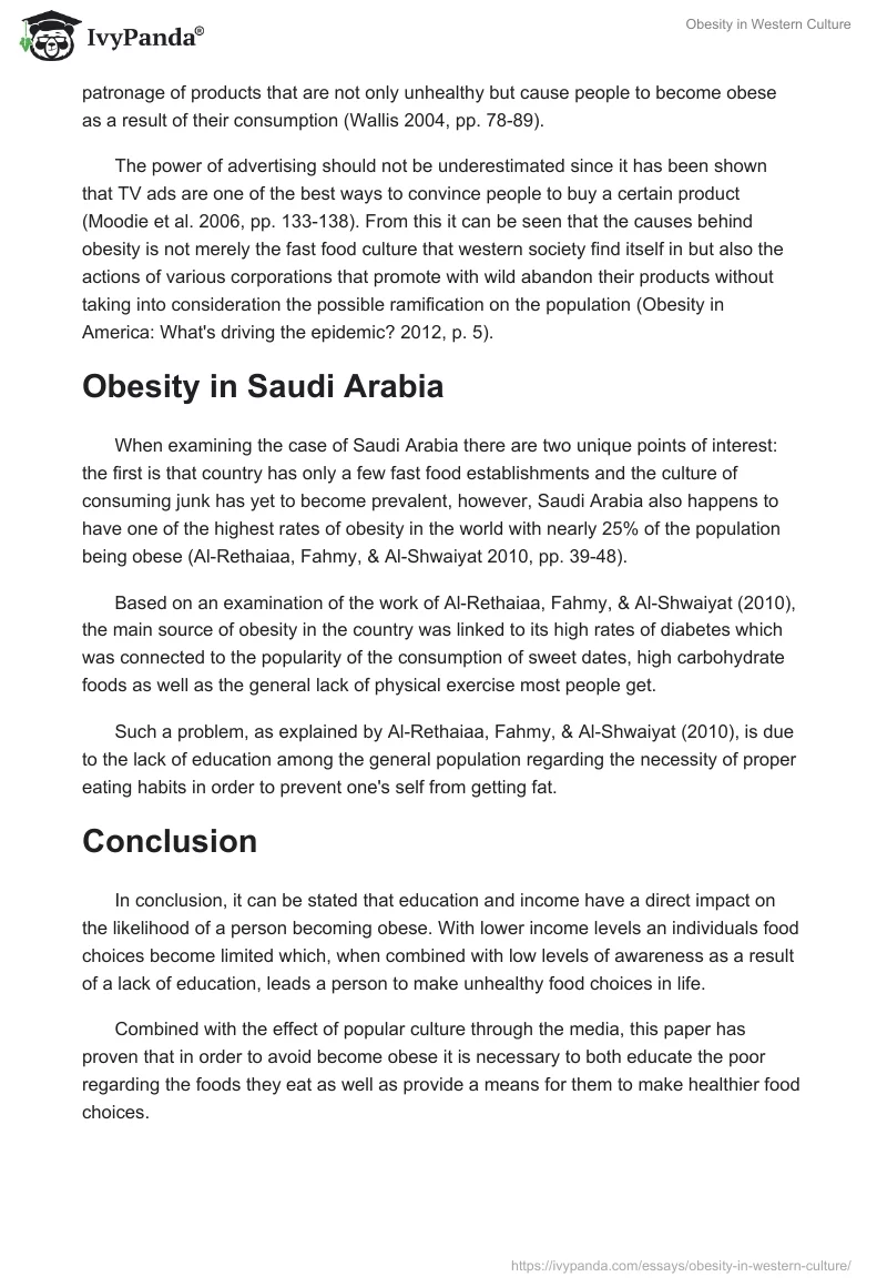 Obesity in Western Culture. Page 4