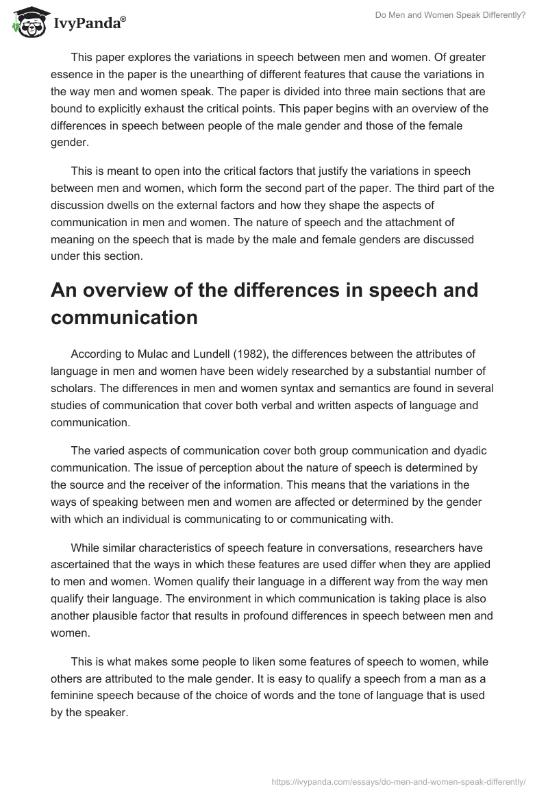 Do Men and Women Speak Differently?. Page 2