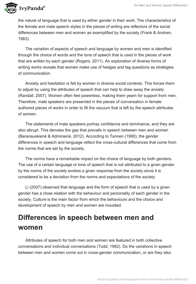 Do Men and Women Speak Differently?. Page 5