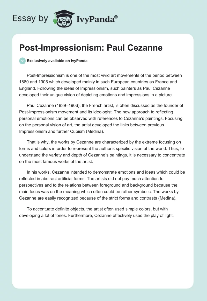 Post-Impressionism: Paul Cezanne. Page 1