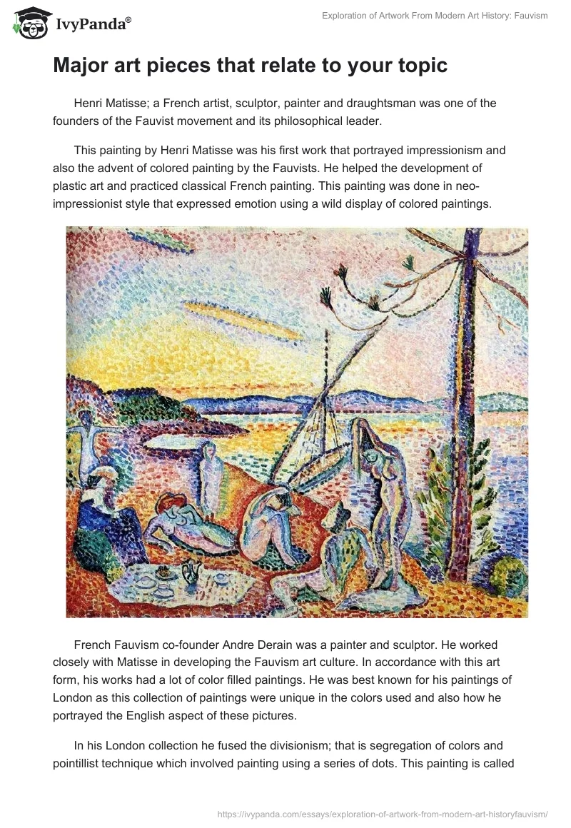 Exploration of Artwork From Modern Art History: Fauvism. Page 2