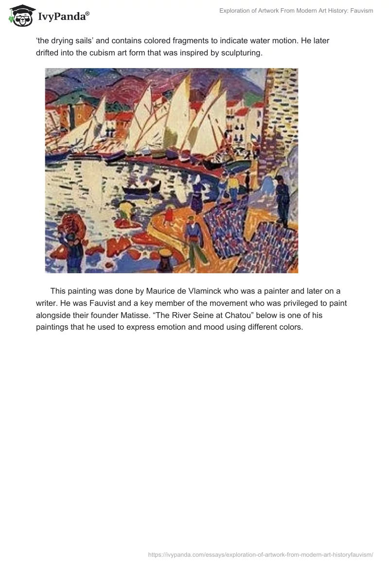 Exploration of Artwork From Modern Art History: Fauvism. Page 3