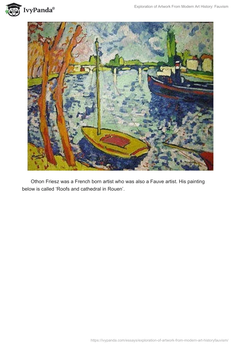 Exploration of Artwork From Modern Art History: Fauvism. Page 4