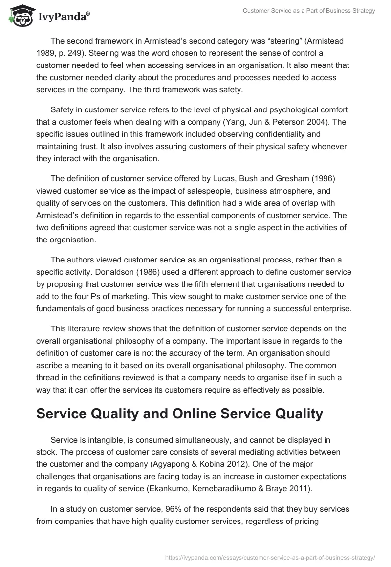 Customer Service as a Part of Business Strategy. Page 3