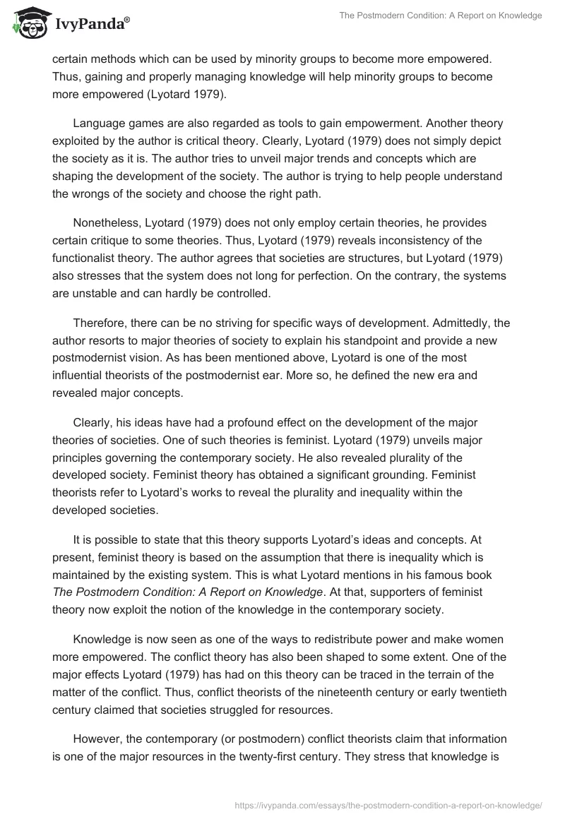 The Postmodern Condition: A Report on Knowledge. Page 5