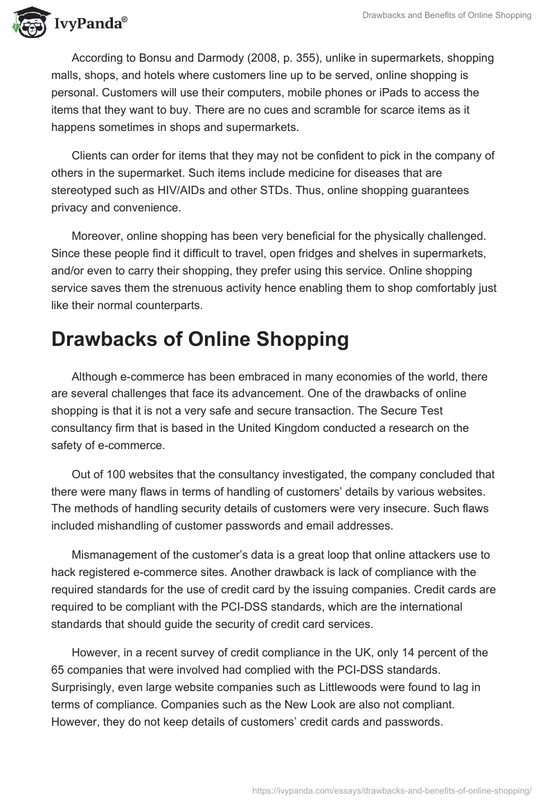 Drawbacks and Benefits of Online Shopping. Page 3