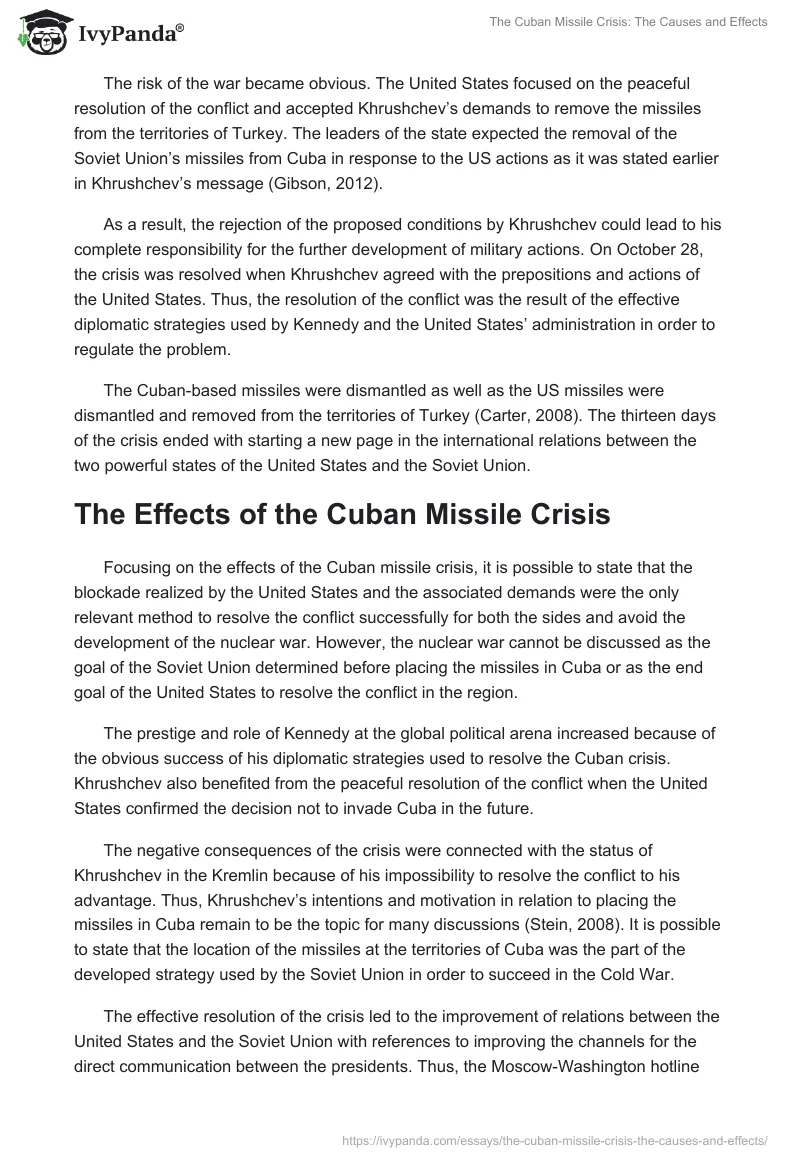 The Cuban Missile Crisis: The Causes and Effects. Page 5