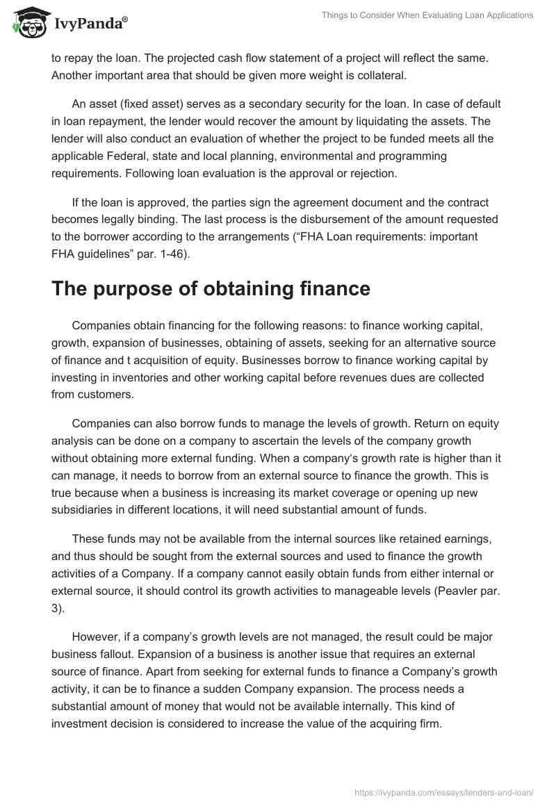 Things to Consider When Evaluating Loan Applications. Page 3