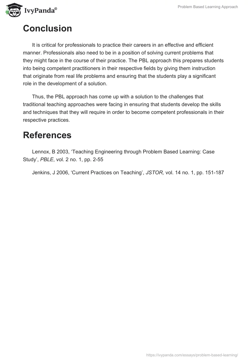 Problem Based Learning Approach. Page 5