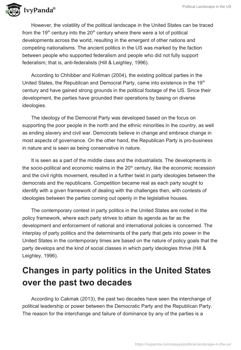 Political Landscape in the US. Page 2
