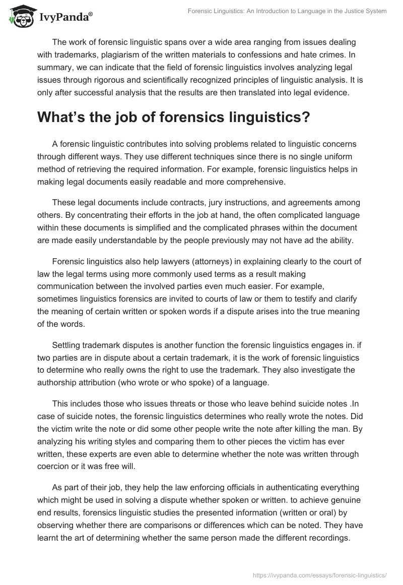 forensic linguistics research paper
