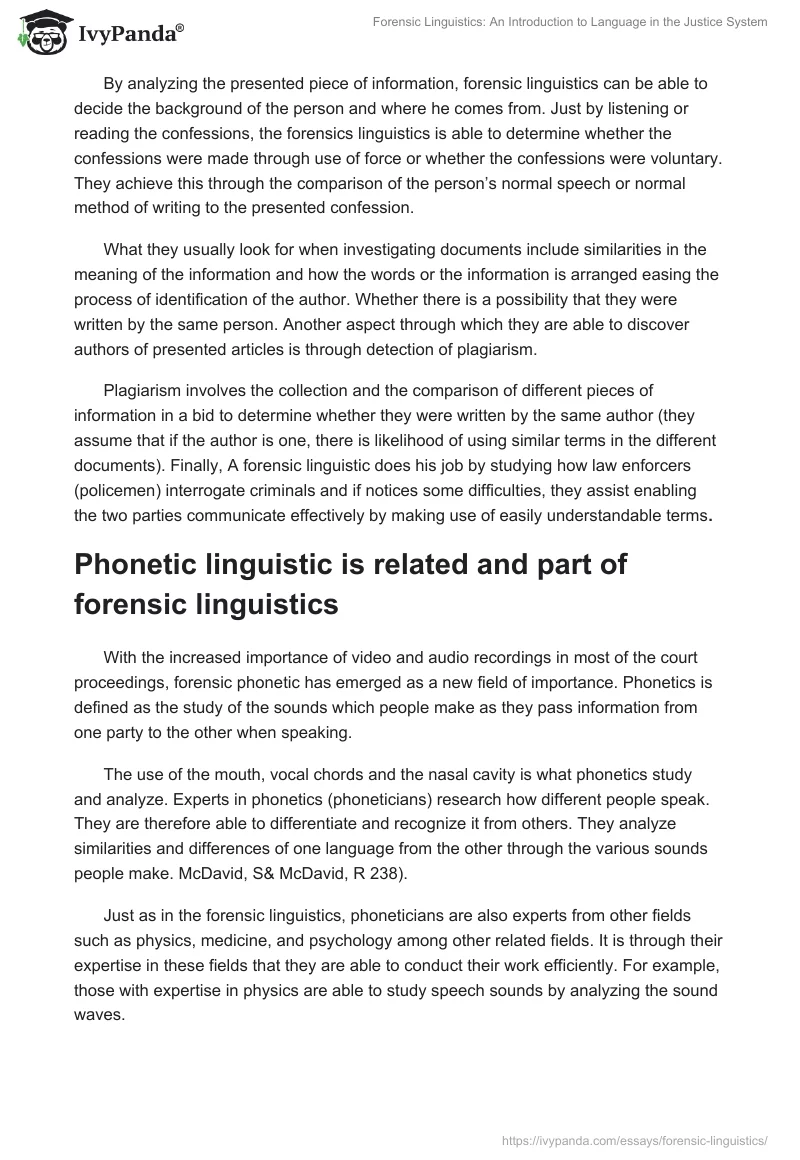 Forensic Linguistics: An Introduction to Language in the Justice System. Page 4