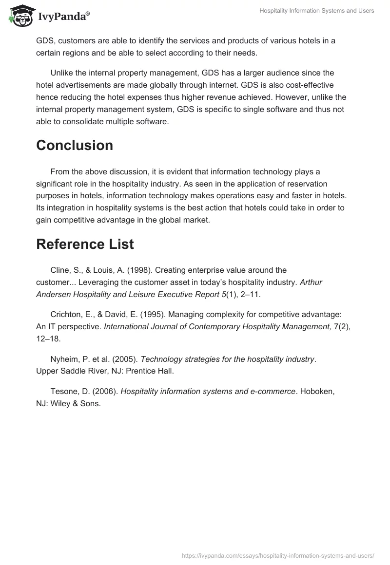 Hospitality Information Systems and Users. Page 4