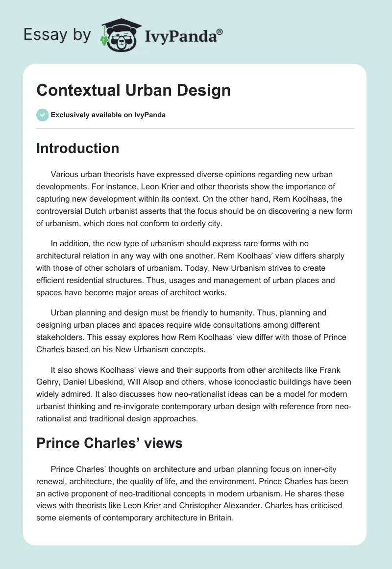 Contextual Urban Design. Page 1