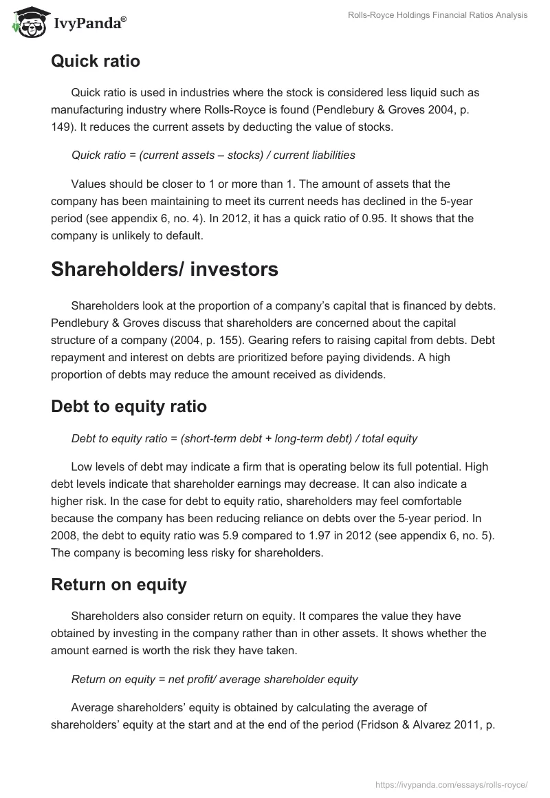 Rolls-Royce Holdings Financial Ratios Analysis. Page 3