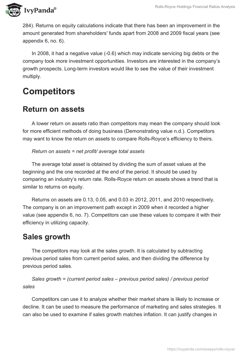 Rolls-Royce Holdings Financial Ratios Analysis. Page 4