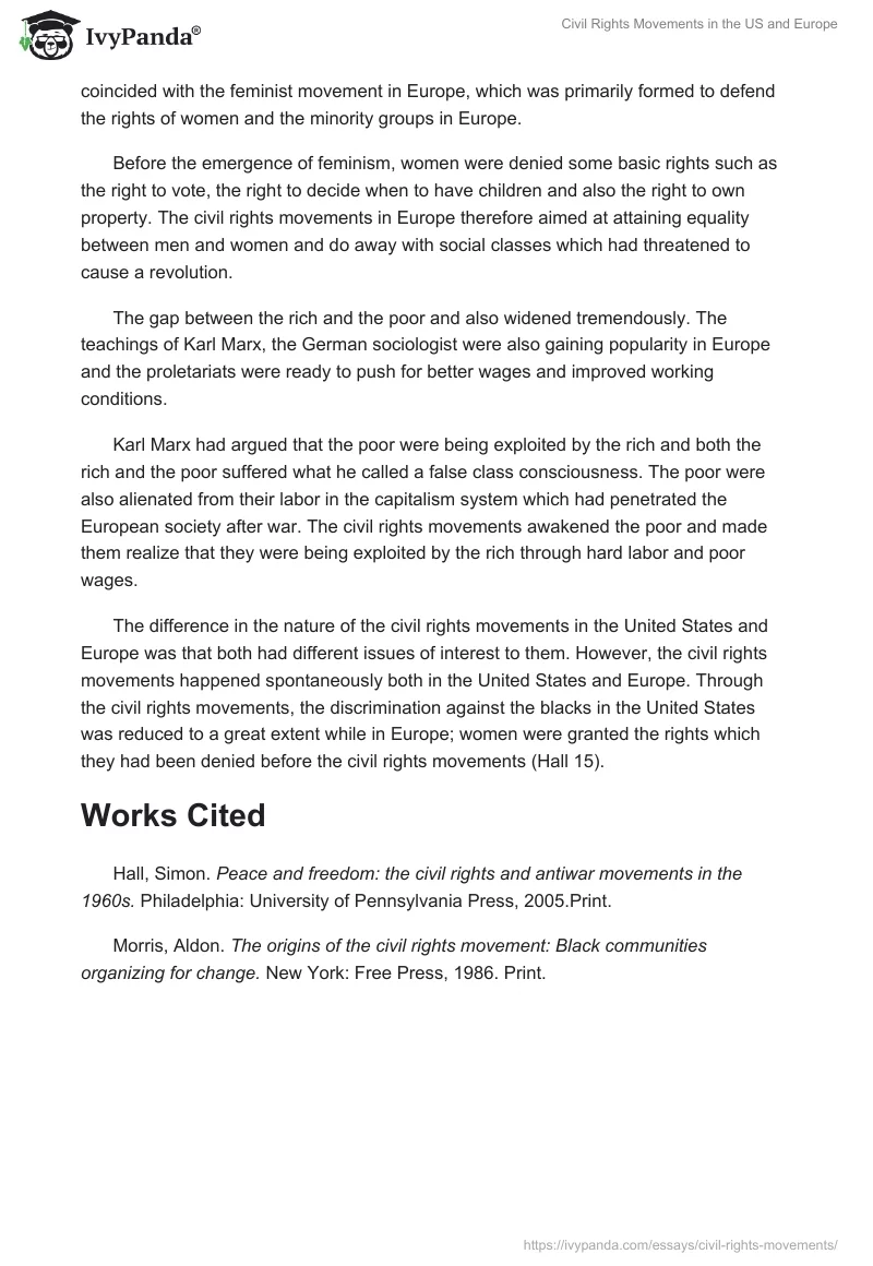 Civil Rights Movements in the US and Europe. Page 2