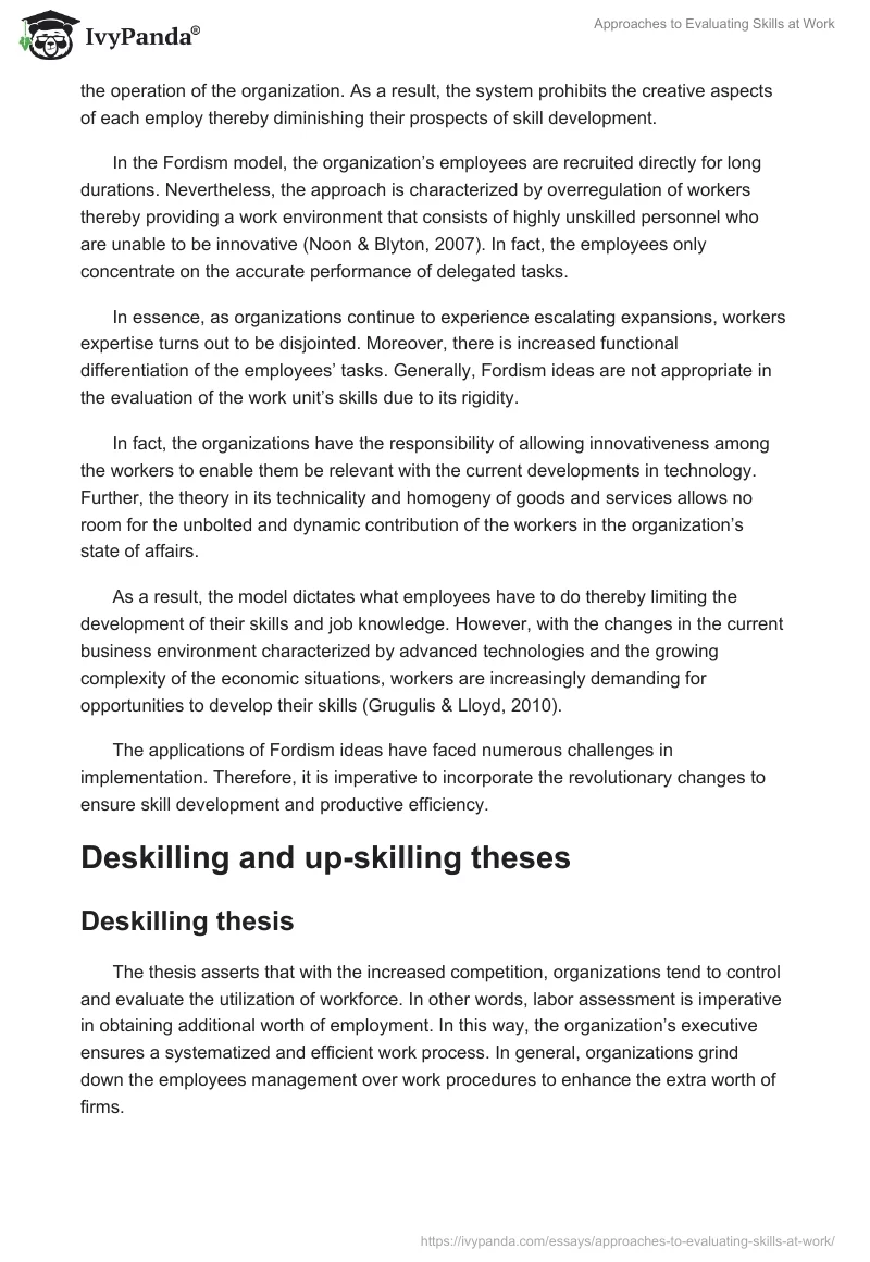 Approaches to Evaluating Skills at Work. Page 4