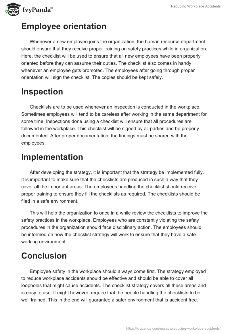 Reducing Workplace Accidents. Page 2