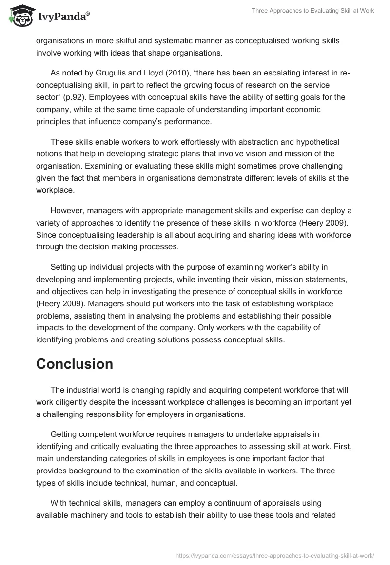 Three Approaches to Evaluating Skill at Work. Page 5