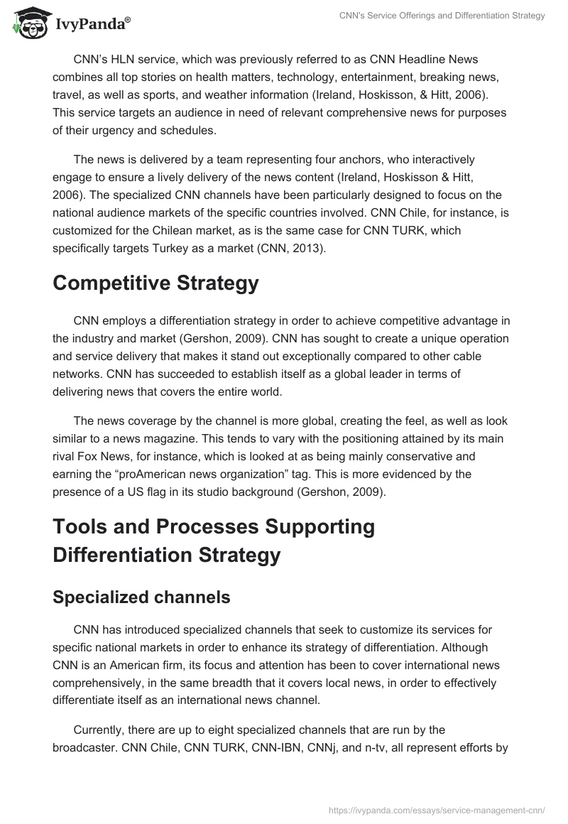CNN's Service Offerings and Differentiation Strategy. Page 3