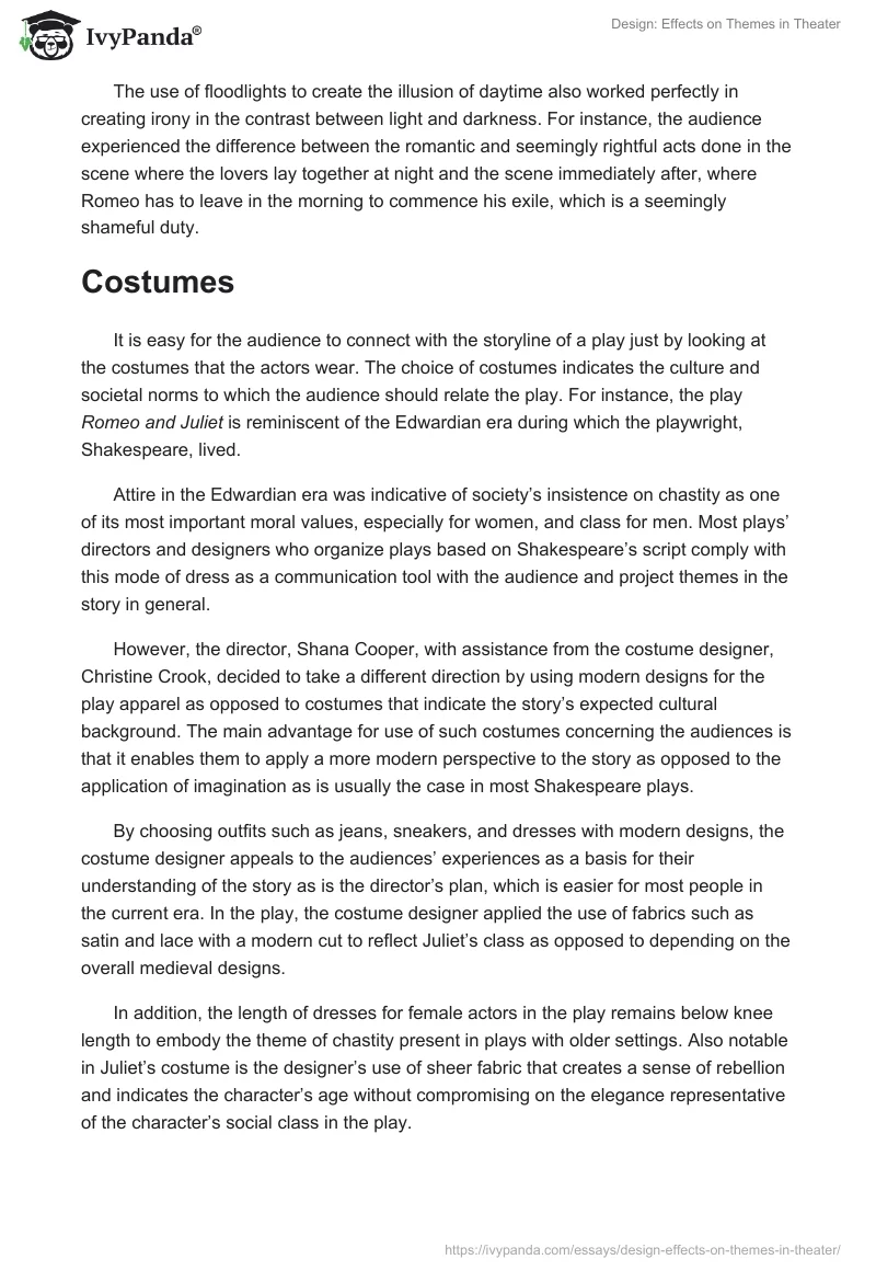 Design: Effects on Themes in Theater. Page 3
