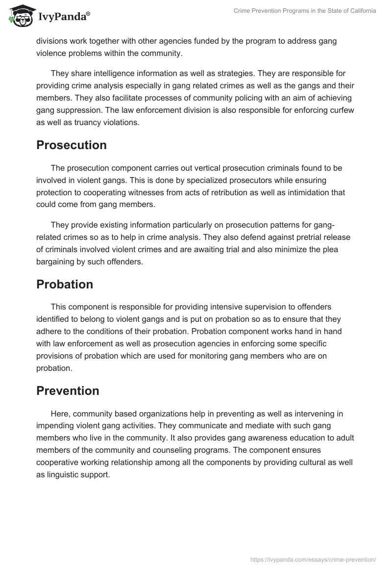 Crime Prevention Programs in the State of California. Page 3