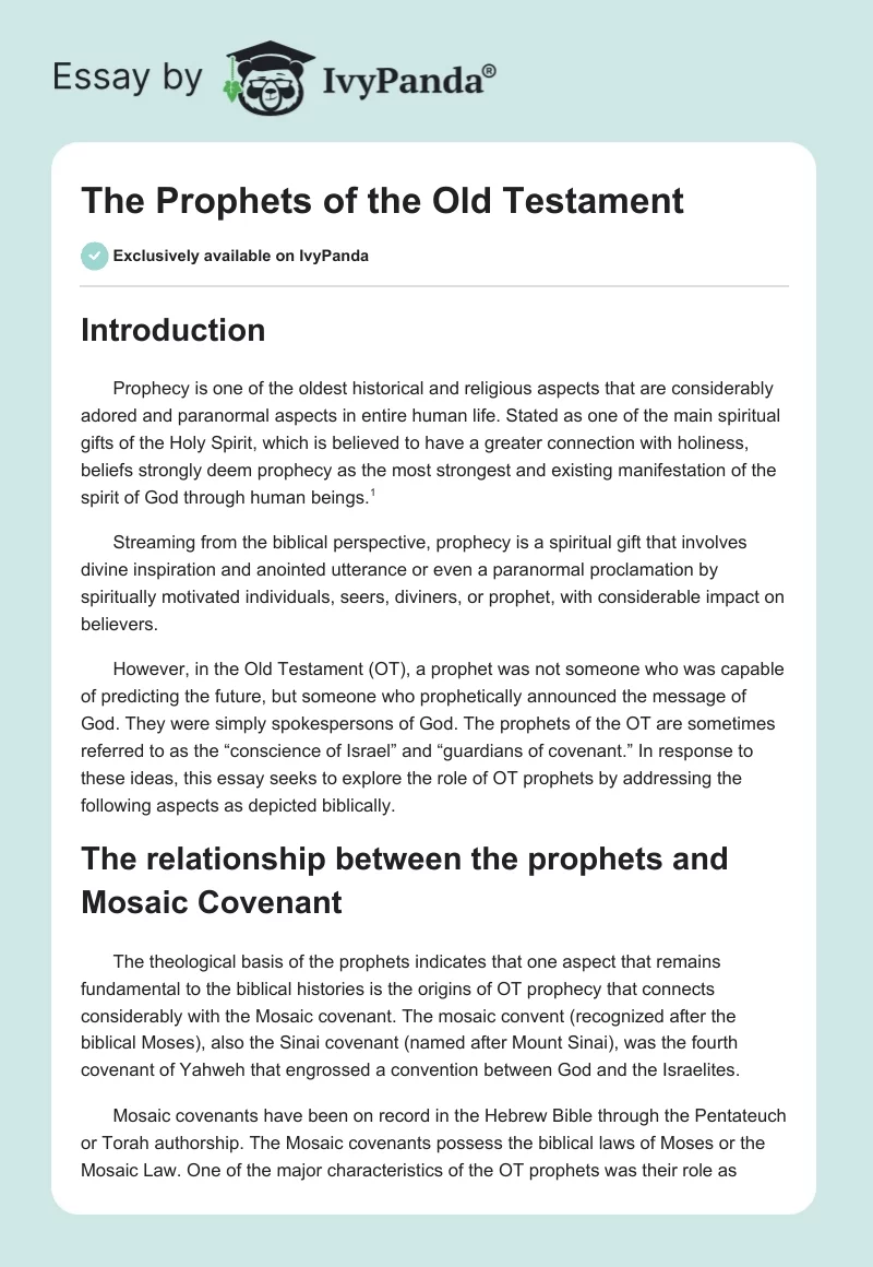 The Prophets of the Old Testament. Page 1