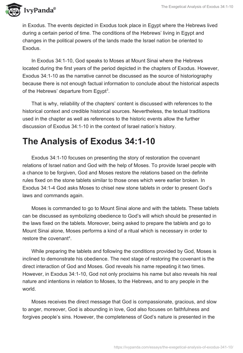 The Exegetical Analysis of Exodus 34:1-10. Page 2