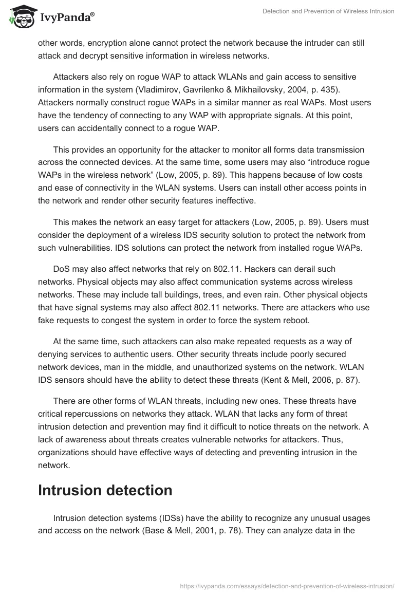 Detection and Prevention of Wireless Intrusion. Page 3