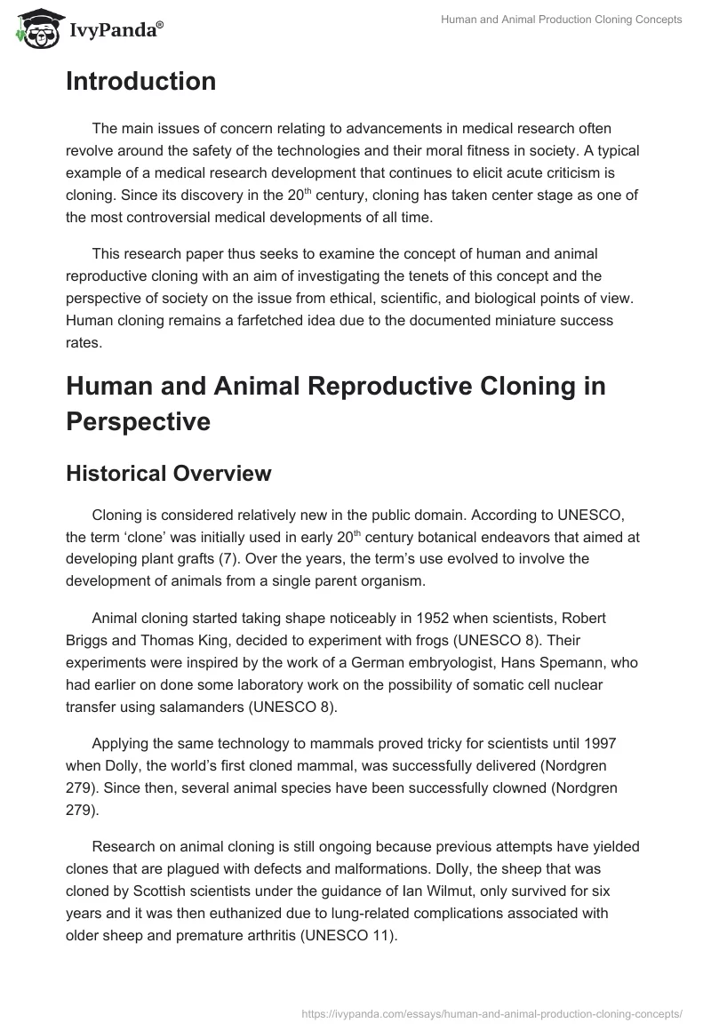 Human and Animal Production Cloning Concepts. Page 2