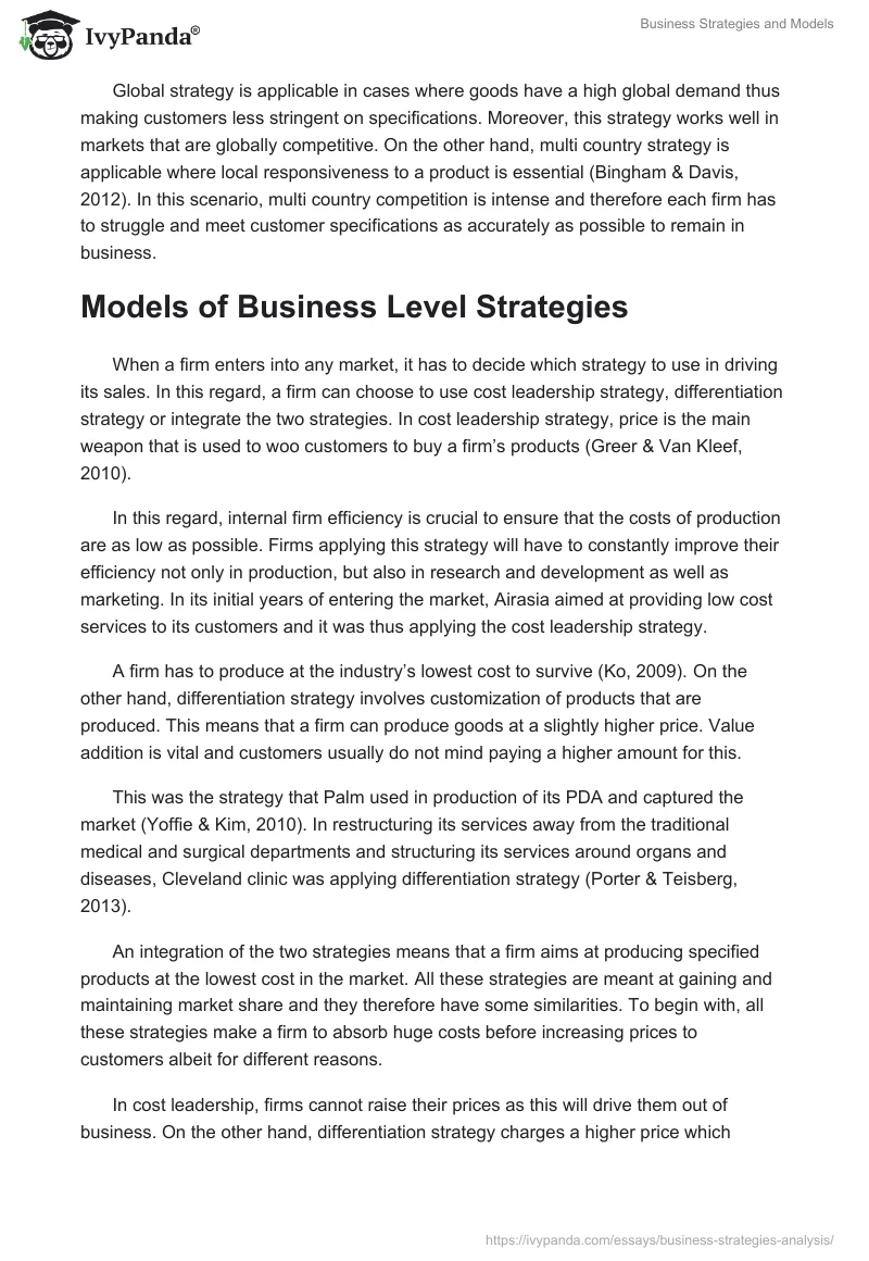 Business Strategies and Models. Page 2