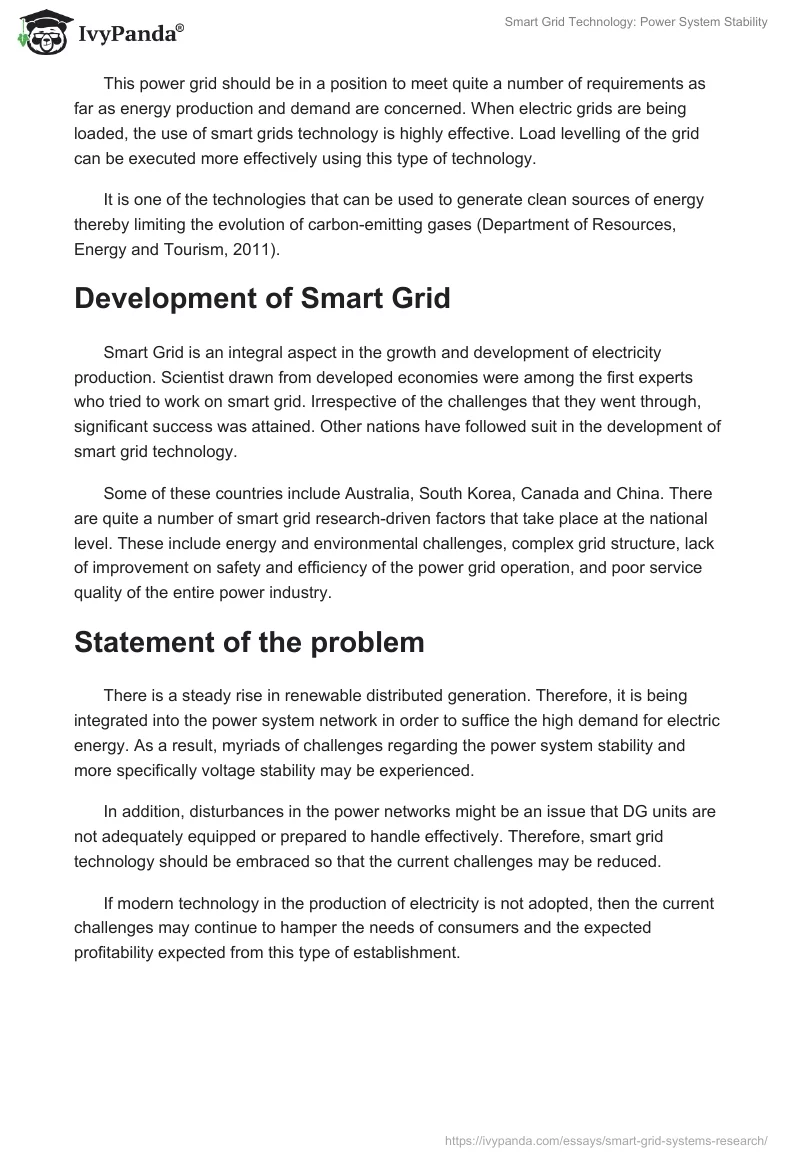 Smart Grid Technology: Power System Stability. Page 2