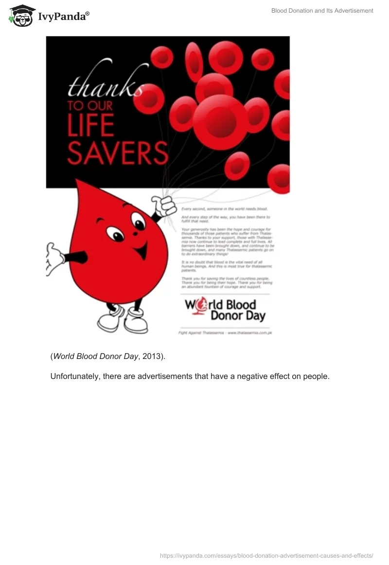 Blood Donation and Its Advertisement. Page 3