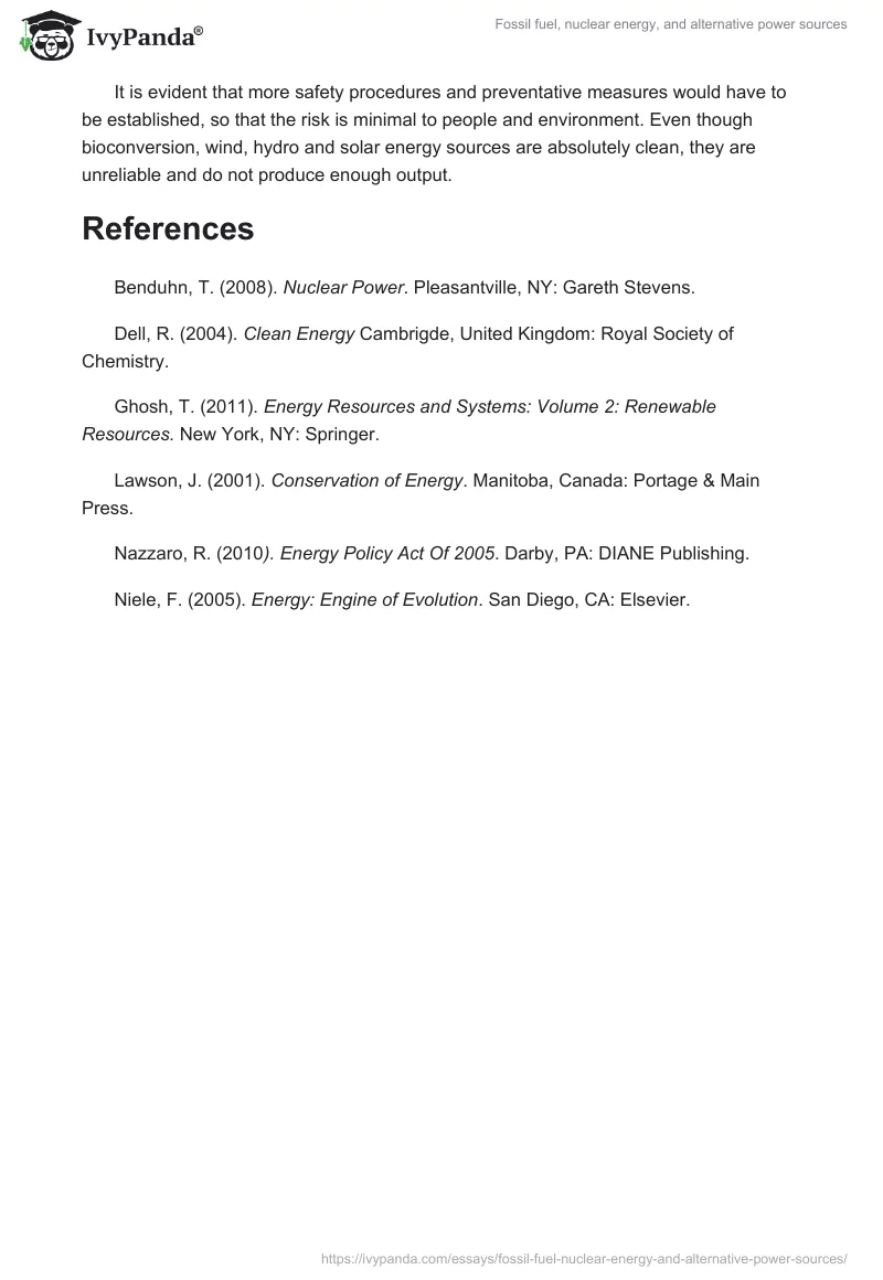 Fossil Fuel, Nuclear Energy, and Alternative Power Sources. Page 3
