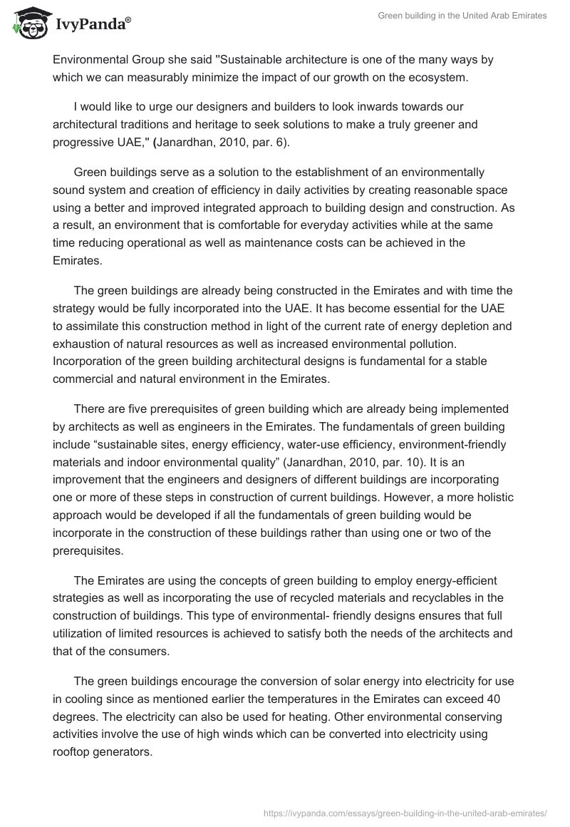Green Building in the United Arab Emirates. Page 2